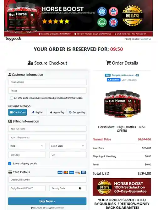 Horse Boost Horse Boost Order Page
